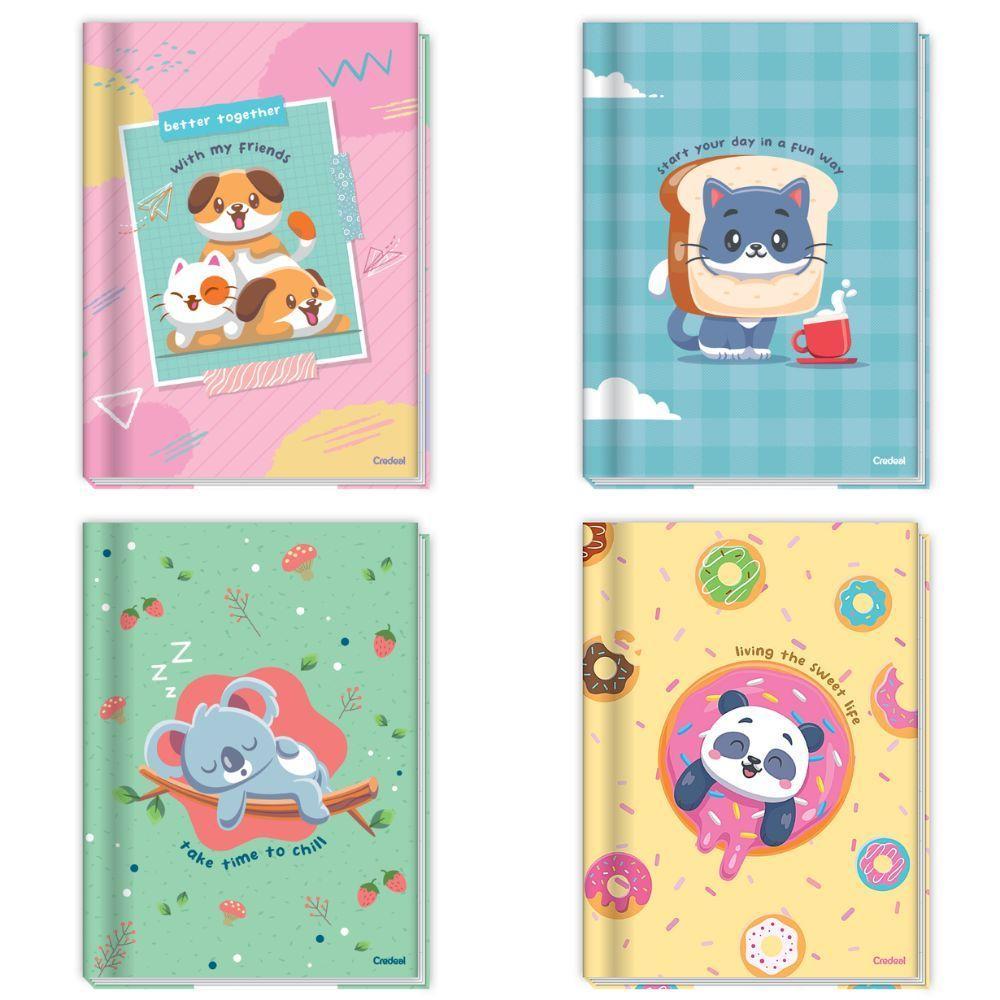 Caderno Brochura Capa Dura 1/4 Pequeno Lala Pets 80 Folhas Credeal Estampa 5 - 2