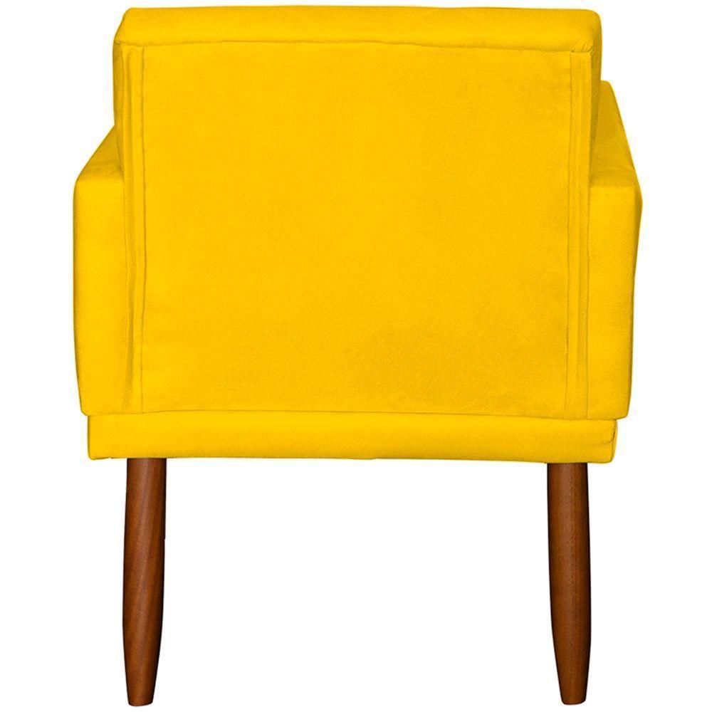 Kit 2 Poltronas Decorativa Para Sala Recepção Beatriz Suede Cores Pé Palito Castanho - 4