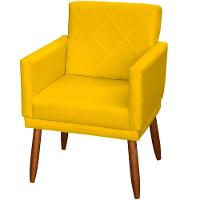 Kit 2 Poltronas Decorativa Para Sala Recepção Beatriz Suede Cores Pé Palito Castanho - 2