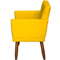 Kit 2 Poltronas Decorativa Para Sala Recepção Beatriz Suede Cores Pé Palito Castanho - 3