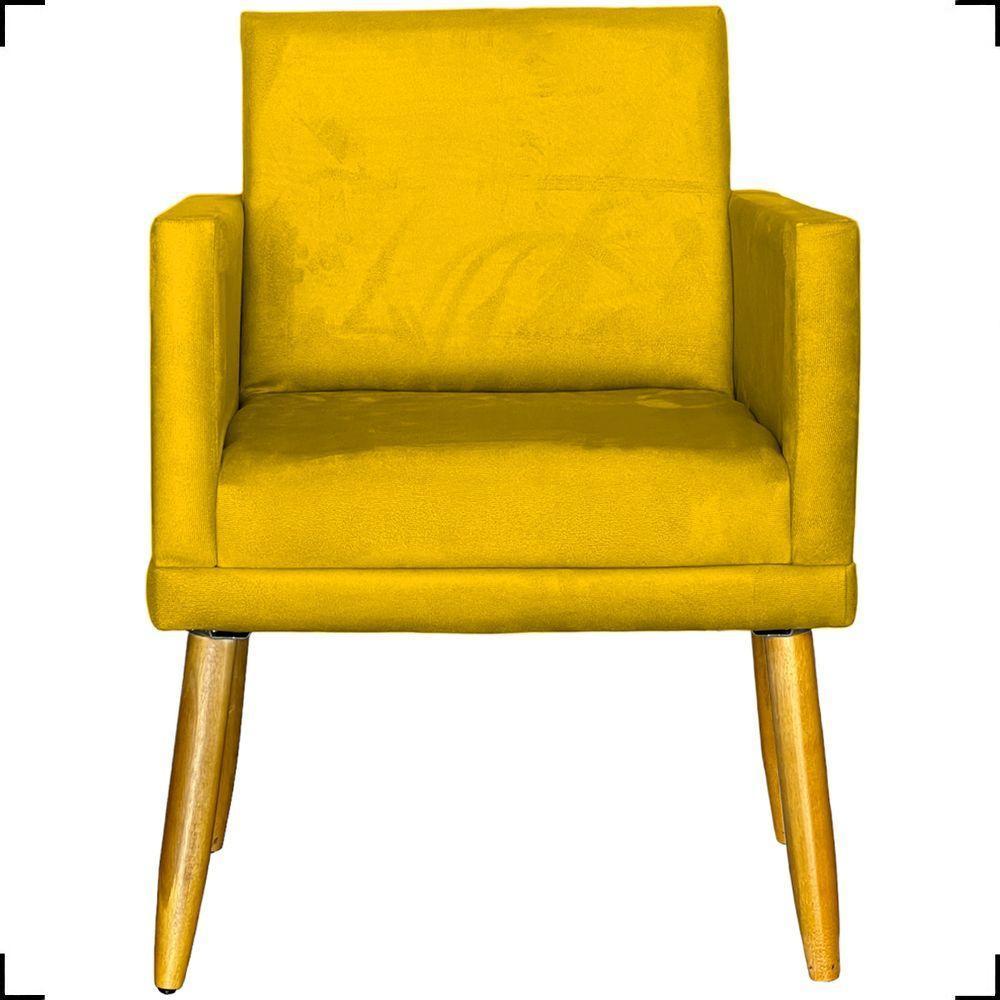 Poltrona Nina Com Base Suede Cores Pé Palito 30cm Castanho - 3