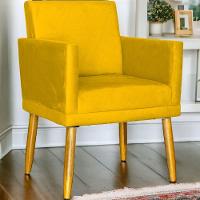 Poltrona Nina Com Base Suede Cores Pé Palito 30cm Castanho - 2