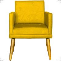 Poltrona Nina Com Base Suede Cores Pé Palito 30cm Castanho - 3