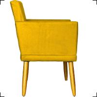 Poltrona Nina Com Base Suede Cores Pé Palito 30cm Castanho