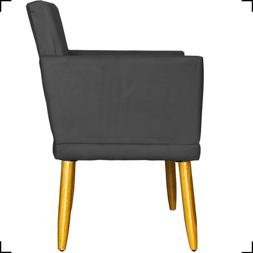 Poltrona Nina Com Base Suede Cores Pé Palito 30cm Castanho - 4