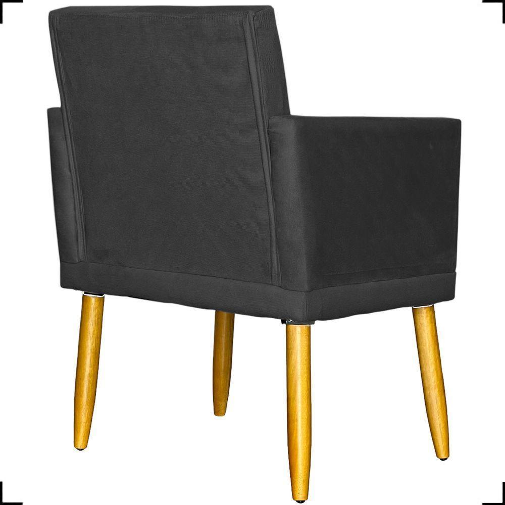 Poltrona Nina Com Base Suede Cores Pé Palito 30cm Castanho - 5