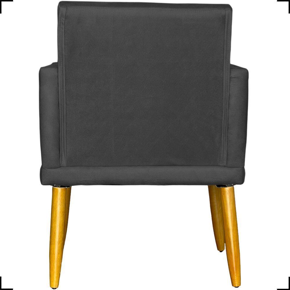 Poltrona Nina Com Base Suede Cores Pé Palito 30cm Castanho - 6