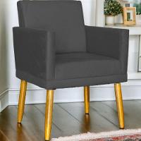 Poltrona Nina Com Base Suede Cores Pé Palito 30cm Castanho - 2