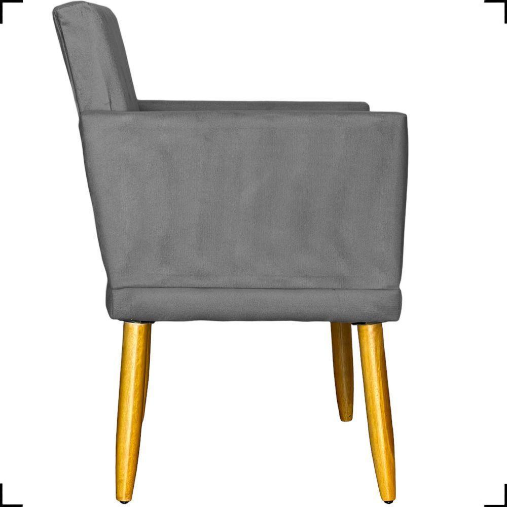 Poltrona Nina Com Base Suede Cores Pé Palito 30cm Castanho - 2