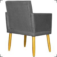 Poltrona Nina Com Base Suede Cores Pé Palito 30cm Castanho - 3