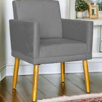 Poltrona Nina Com Base Suede Cores Pé Palito 30cm Castanho