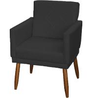 Kit 2 Poltronas Decorativa Para Sala Recepção Beatriz Suede Cores Pé Palito Castanho - 2