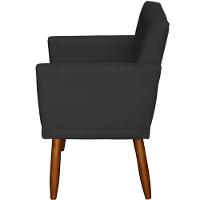 Kit 2 Poltronas Decorativa Para Sala Recepção Beatriz Suede Cores Pé Palito Castanho - 3