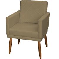 Kit 2 Poltronas Decorativa Para Sala Recepção Beatriz Suede Cores Pé Palito Castanho