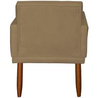 Kit 2 Poltronas Decorativa Para Sala Recepção Beatriz Suede Cores Pé Palito Castanho - 6
