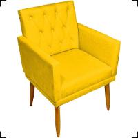 Kit 2 Poltronas Decorativa Para Sala Recepção Nina Capitonê Suede Cores Pé Palito