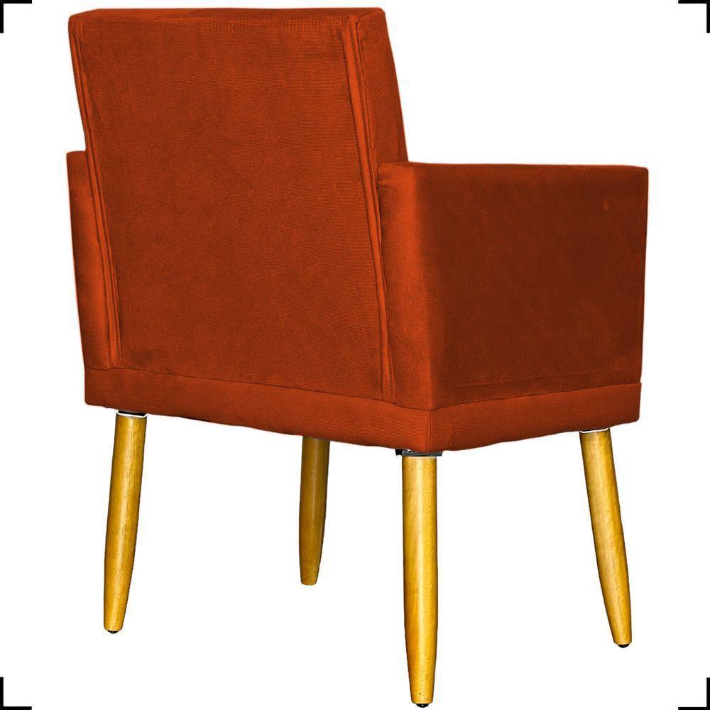 Poltrona Nina Com Base Suede Cores Pé Palito 30cm Castanho - 5