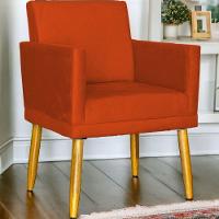 Poltrona Nina Com Base Suede Cores Pé Palito 30cm Castanho - 2