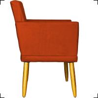 Poltrona Nina Com Base Suede Cores Pé Palito 30cm Castanho