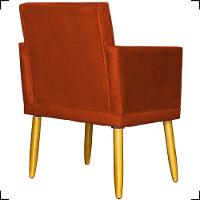 Poltrona Nina Com Base Suede Cores Pé Palito 30cm Castanho - 5