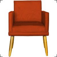 Poltrona Nina Com Base Suede Cores Pé Palito 30cm Castanho - 7