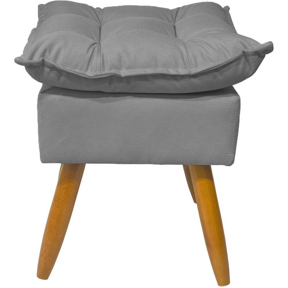 Kit 2 Puff Decorativo Quadrado Para Sala Quarto Penteadeira Recepção Alice Pé Palito Castanho Suede - 3