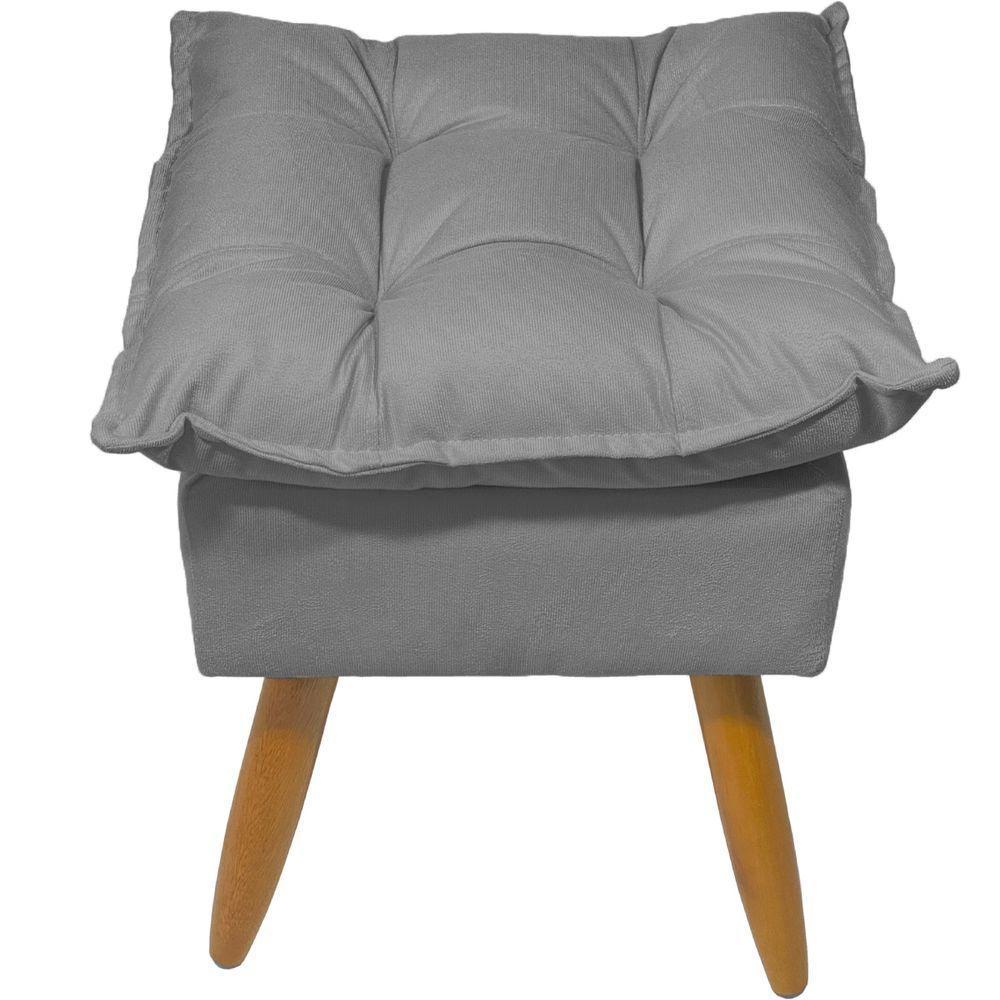 Kit 2 Puff Decorativo Quadrado Para Sala Quarto Penteadeira Recepção Alice Pé Palito Castanho Suede - 4