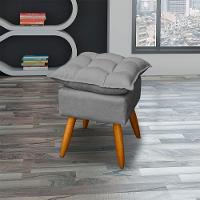 Kit 2 Puff Decorativo Quadrado Para Sala Quarto Penteadeira Recepção Alice Pé Palito Castanho Suede - 2