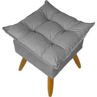 Kit 2 Puff Decorativo Quadrado Para Sala Quarto Penteadeira Recepção Alice Pé Palito Castanho Suede - 5