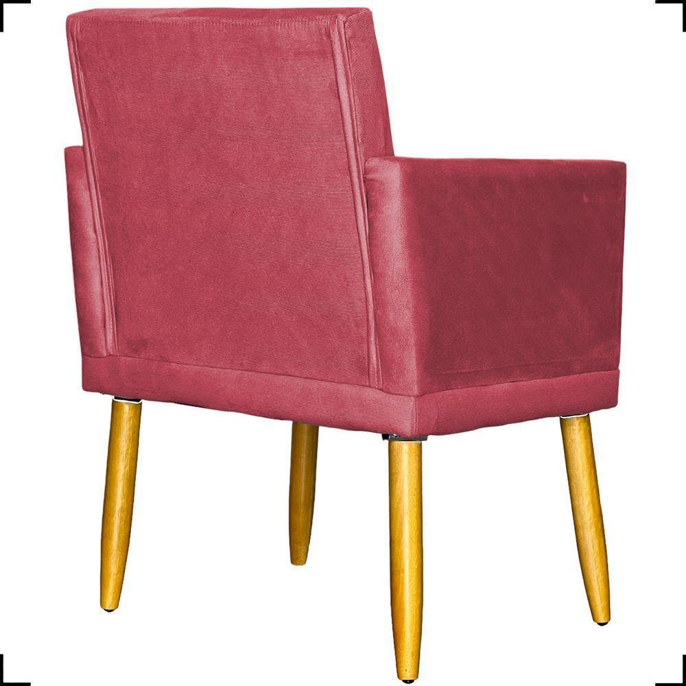 Poltrona Nina Com Base Suede Cores Pé Palito 30cm Castanho - 5