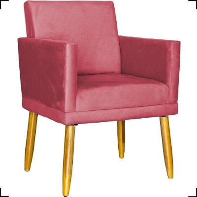 Poltrona Nina Com Base Suede Cores Pé Palito 30cm Castanho