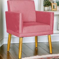 Poltrona Nina Com Base Suede Cores Pé Palito 30cm Castanho - 2