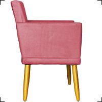 Poltrona Nina Com Base Suede Cores Pé Palito 30cm Castanho