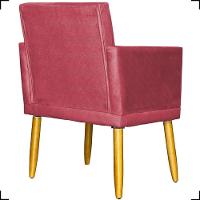 Poltrona Nina Com Base Suede Cores Pé Palito 30cm Castanho - 5