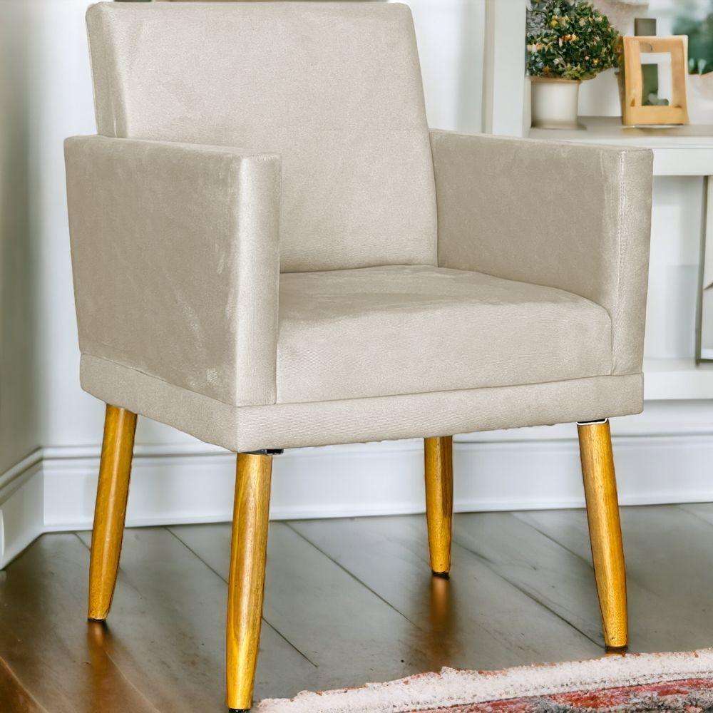 Poltrona Nina Com Base Suede Cores Pé Palito 30cm Castanho - 2