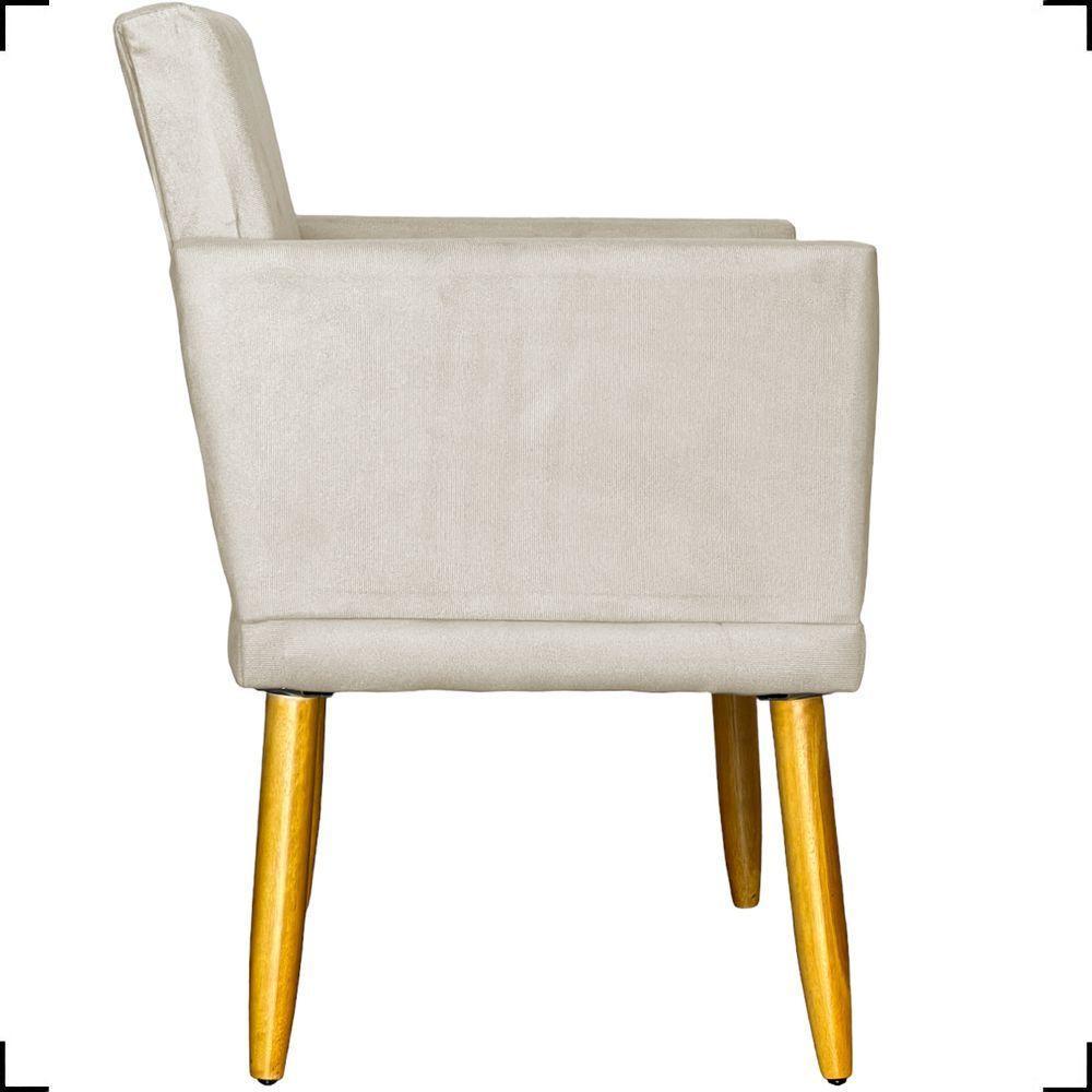 Poltrona Nina Com Base Suede Cores Pé Palito 30cm Castanho - 4