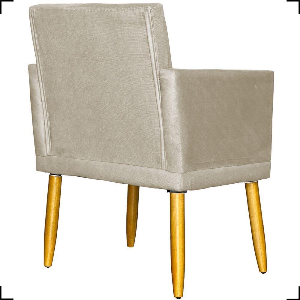 Poltrona Nina Com Base Suede Cores Pé Palito 30cm Castanho - 5