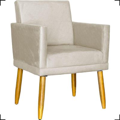 Poltrona Nina Com Base Suede Cores Pé Palito 30cm Castanho
