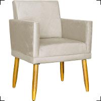 Poltrona Nina Com Base Suede Cores Pé Palito 30cm Castanho - 1