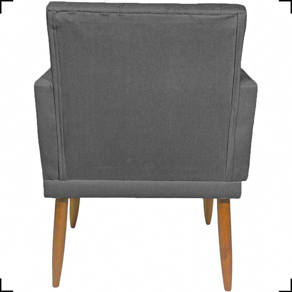 Kit 2 Poltronas Decorativa Para Sala Recepção Nina Capitonê Suede Cores Pé Palito - 4