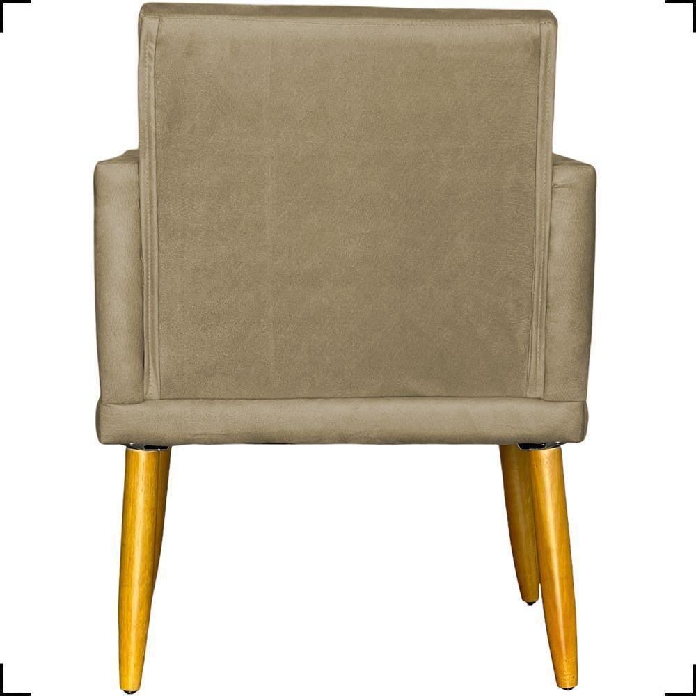 Poltrona Nina Com Base Suede Cores Pé Palito 30cm Castanho - 2