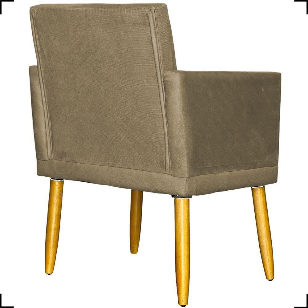 Poltrona Nina Com Base Suede Cores Pé Palito 30cm Castanho - 4