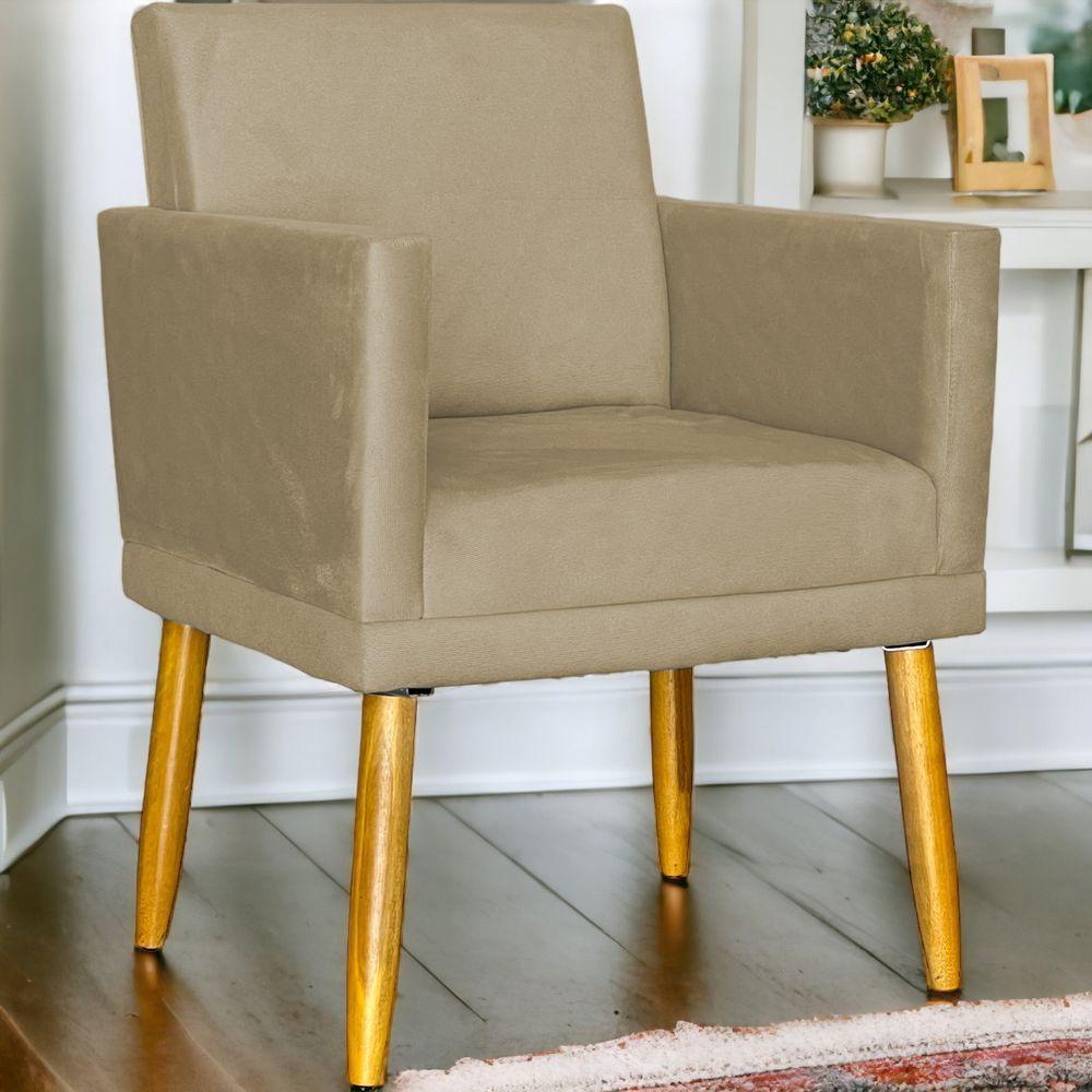 Poltrona Nina Com Base Suede Cores Pé Palito 30cm Castanho - 5