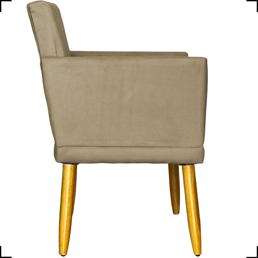 Poltrona Nina Com Base Suede Cores Pé Palito 30cm Castanho - 7