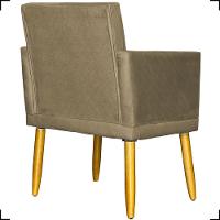 Poltrona Nina Com Base Suede Cores Pé Palito 30cm Castanho