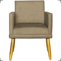 Poltrona Nina Com Base Suede Cores Pé Palito 30cm Castanho - 6