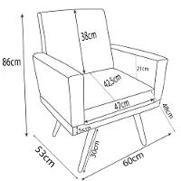 Kit 2 Poltronas Decorativa Para Sala Recepção Beatriz Suede Cores Pé Palito Castanho - 2