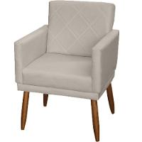 Kit 2 Poltronas Decorativa Para Sala Recepção Beatriz Suede Cores Pé Palito Castanho
