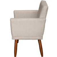 Kit 2 Poltronas Decorativa Para Sala Recepção Beatriz Suede Cores Pé Palito Castanho - 5