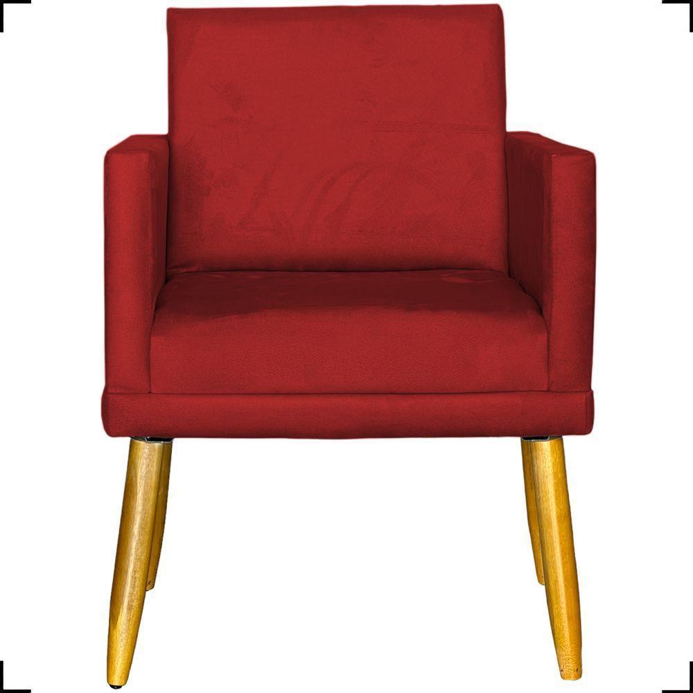 Poltrona Nina Com Base Suede Cores Pé Palito 30cm Castanho - 3